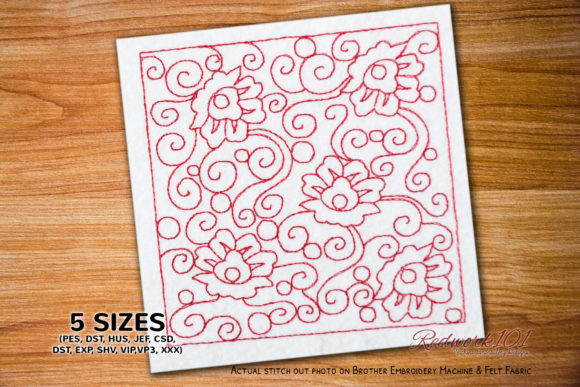 Abstract Flower Line Art Bluework: A Stylish Embroidery Addition for Your Summer Outfit