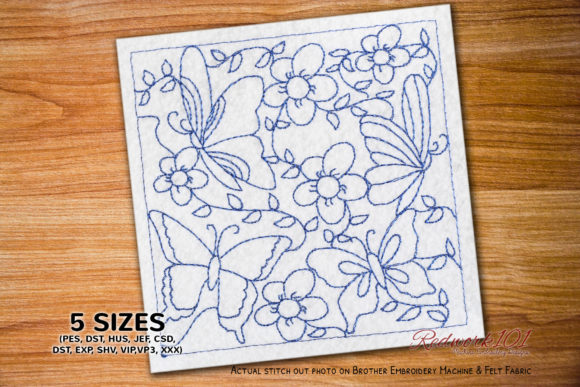 Butterflies on a Flower: A Charming Embroidery Design for Your Outfit