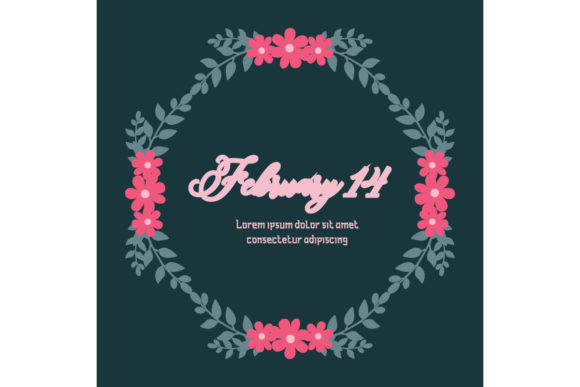 Creating a Beautiful 14 February Invitation Card with Leaf and Floral Frame Designs