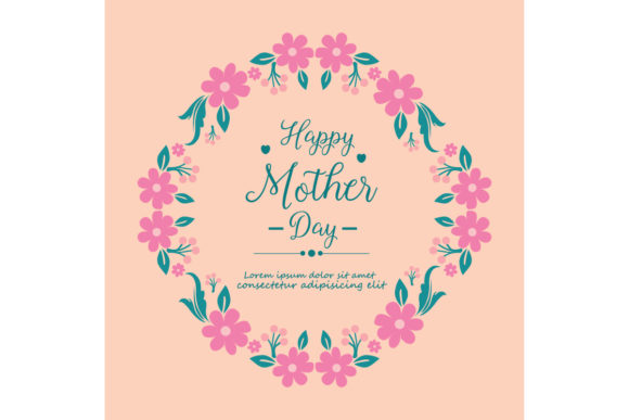 Creating a Stunning Happy Mother Day Invitation Card Design with Ornate Leaf and Floral Frames