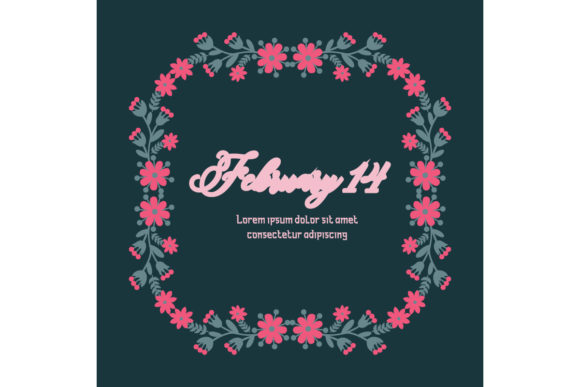 Creating Beautiful 14 February Cards with a Leaf and Pink Floral Frame Template