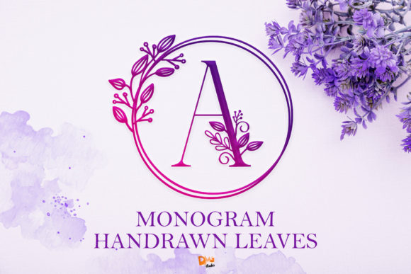 Discover the Elegance of Monogram Handrawn Leaves