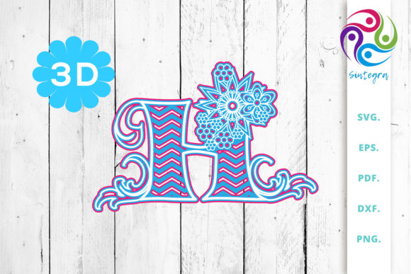 Exploring the 3D Multilayer Floral Chevron Letter H: A Versatile Craft Solution