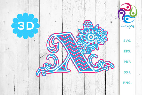 Exploring the 3D Multilayer Floral Chevron Letter X: A Versatile Craft Resource