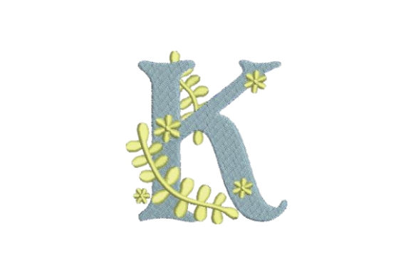 Floral Alphabet K: A Charming Embroidery Design for Your Special Occasions
