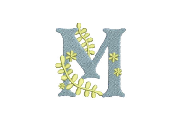 Floral Alphabet M: A Strategic Design for Elegant Embroidery