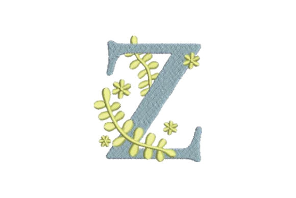 Floral Alphabet Z: A Strategic Embroidery Design for Elegant Personalization