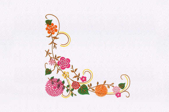 Floral Vines: A Charming Embroidery Design