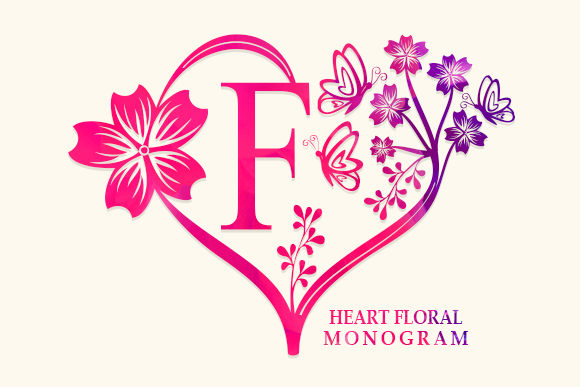Heart Floral Monogram: A Touch of Elegance for Your Creative Projects