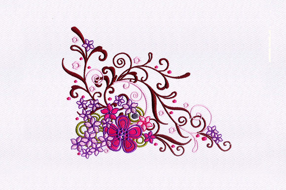 Pink Floral Vines: A Versatile Embroidery Design