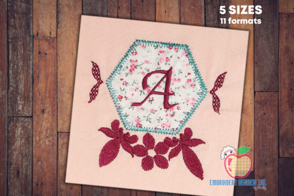 Polygamy Floral Frame Applique: A Versatile Embroidery Design for Creative Projects