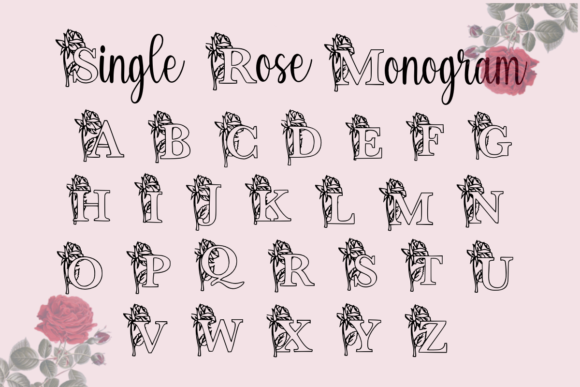 Single Rose Monogram: A Charming Floral Font
